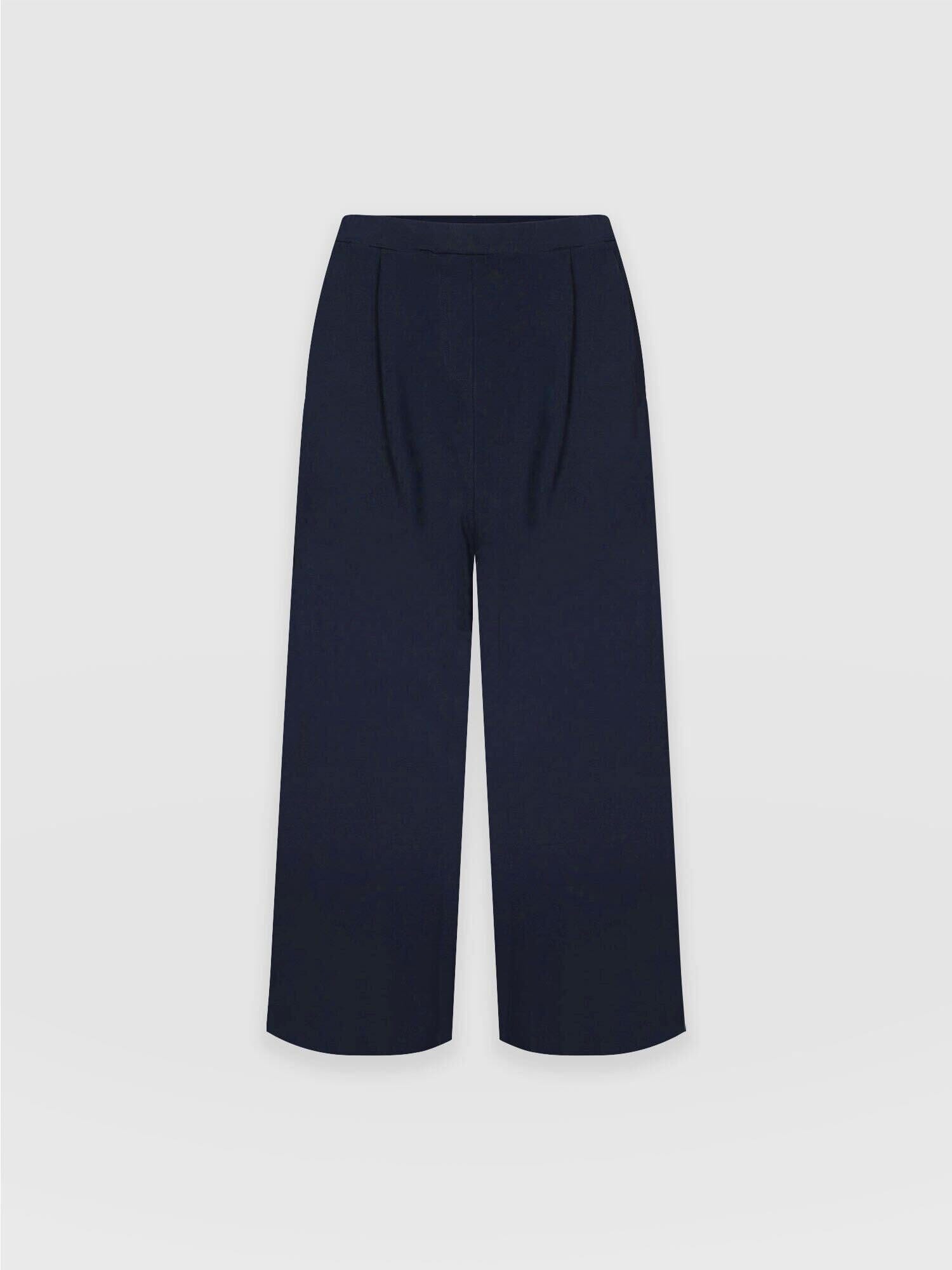 City Culotte - Navy Pleats